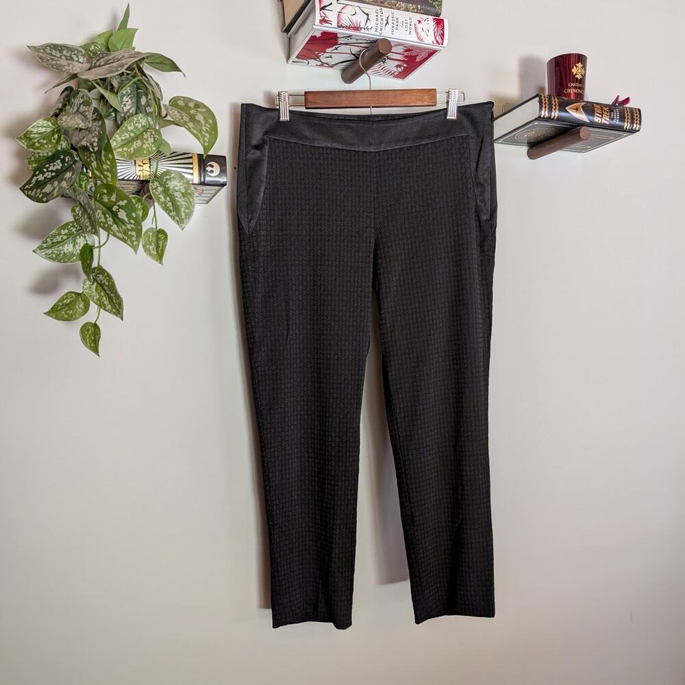 Banana Republic | Black Jacquard Slim Tapered Dress Pants Pockets | Size 10